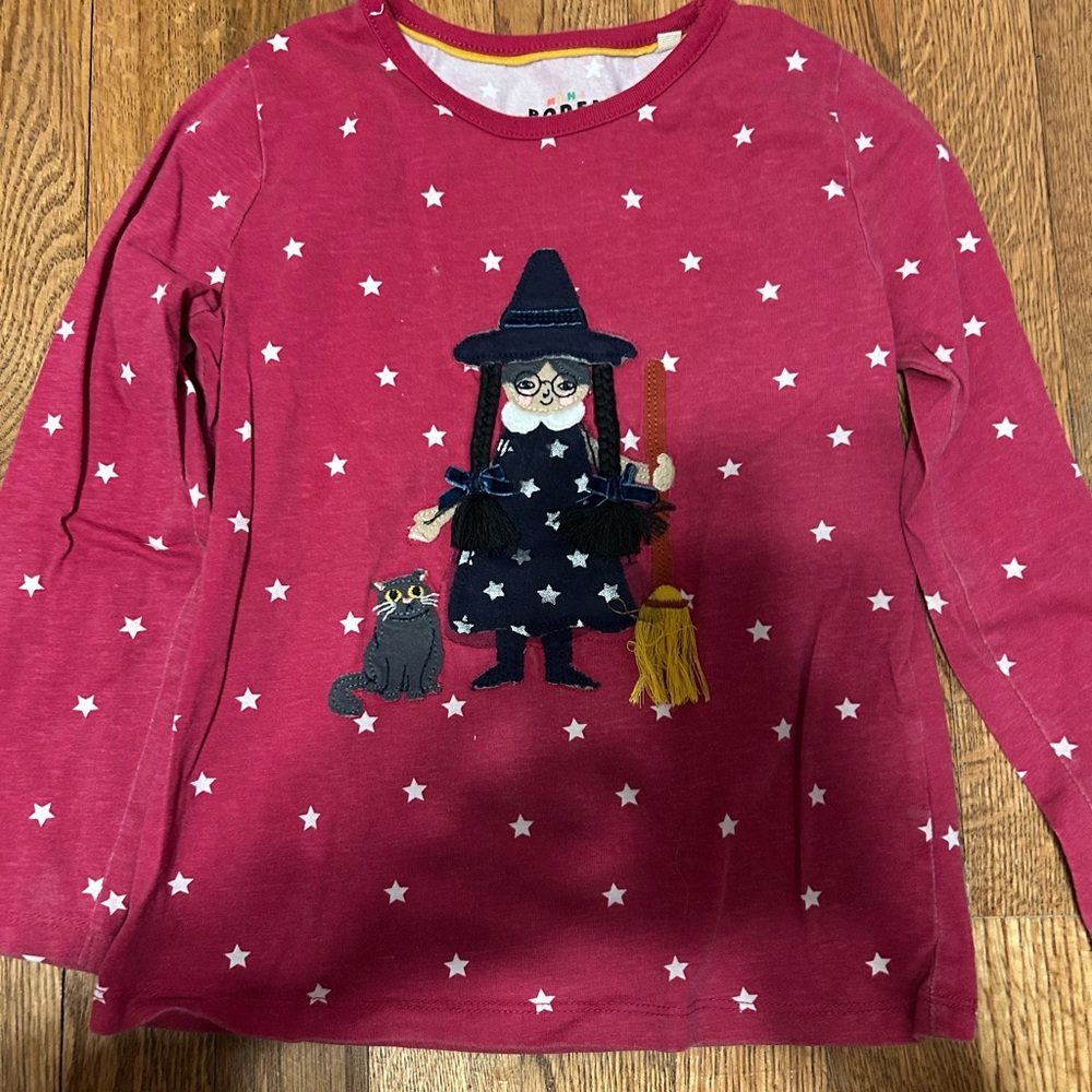Mini Boden Witch Graphic Long Sleeve Shirt